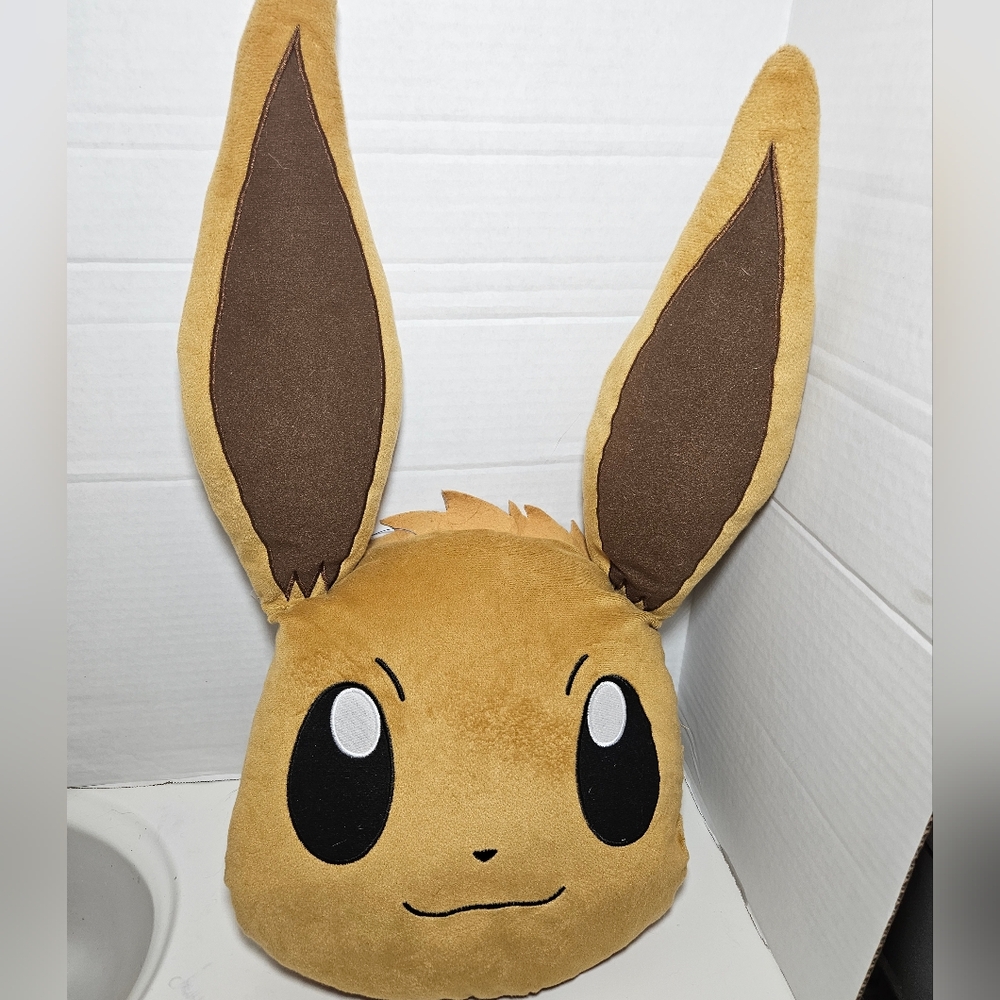 Eevee Face Pokemon LARGE 21"  Stuffed Plush Pillow